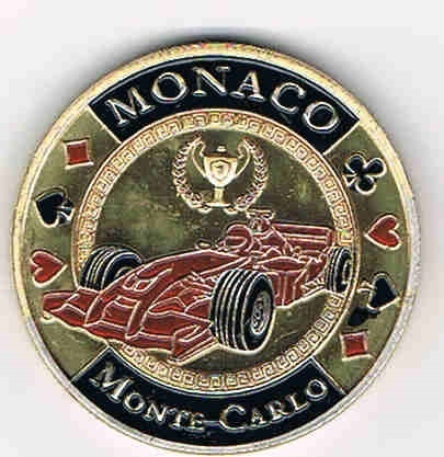 Médaille jeton coloré Monaco Monte-Carlo rallye automobile