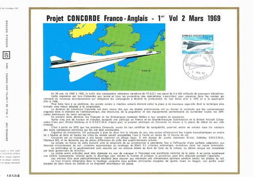 Feuillet CEF Projet concorde Franco-Anglais trafic aérien