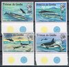 Timbres Tristan da Cunha série de 4 timbres neufs type Baleines
