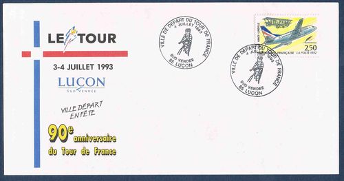 Enveloppe Tour de France Ville départ en fête Luçon 1993