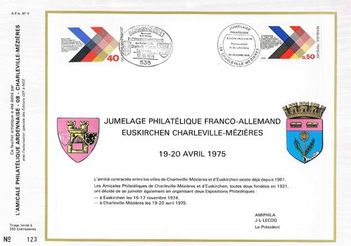 Feuillet CEF N°4 Jumelage Franco-Allemand Euskirchen Charleville