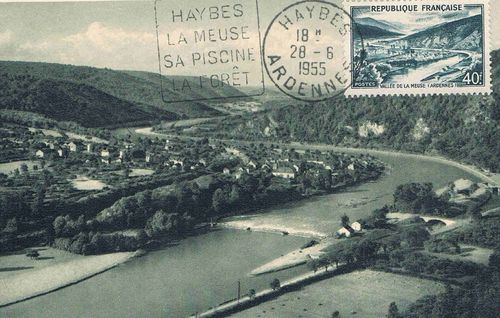 Carte Haybes Vallée de la Meuse Ardennes Vue du 1er kiosque