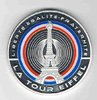 Médaille coloré Tour Eiffel Fleurons Français Cuivre argenté