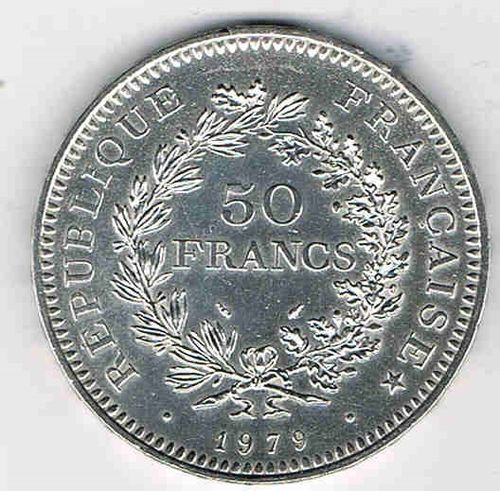 Pièce rare 50 Francs argent 1979 Hercule debout Promo