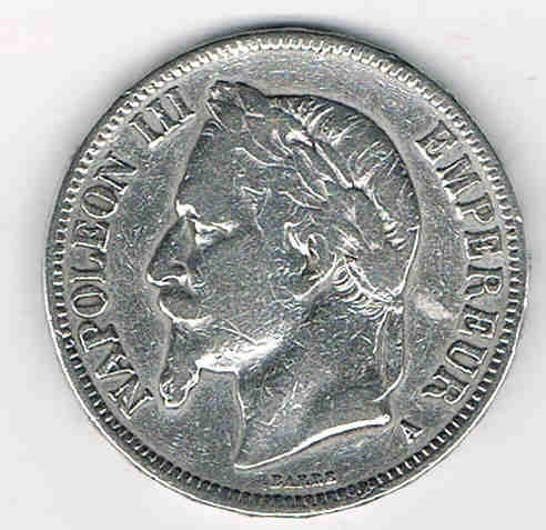 Pièce 5Francs argent 1869A Napoléon III Empereur Promo