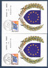 Série 2 cartes Emblème Blason du Conseil de l'Europe 67 Strasbourg