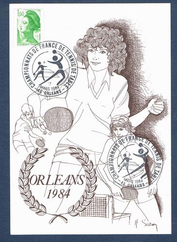 Carte postale Championnats de France de Tennis de table Orléans