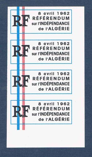 Vignettes non dentelées avril 1962 Référendum sur l'Indépendance