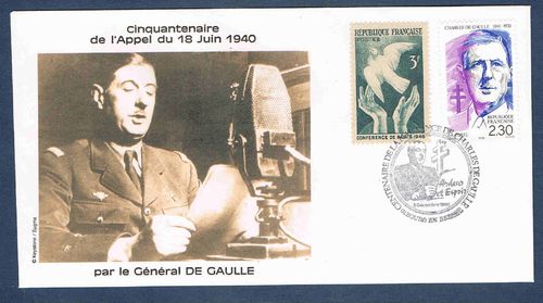 Enveloppe souvenir l'appel du 18 juin 1940 le général de Gaulle