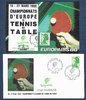 Enveloppe + carte Championnats d'Europe de Tennis de Table