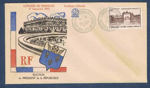 Enveloppe officielle rare Congrès de Versailles 1953