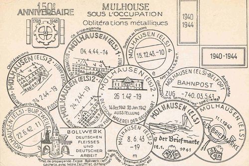 Carte postale rare 150e anniversaire Mulhouse sous l'occupation