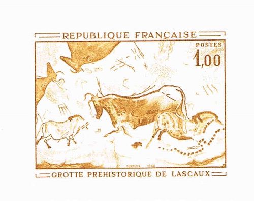 Gravure historique 1991 la découverte de la Grotte de Lascaux
