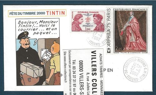 Fête du Timbre 2000 TinTin Oblitération 08 Charleville-Mézières