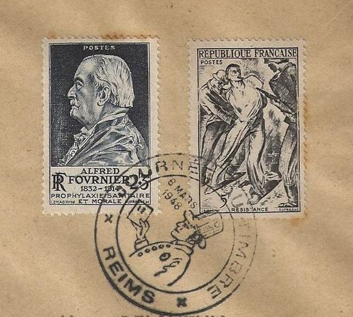 Enveloppe philatélique Journée du Timbre 1948 Alfred Fournier