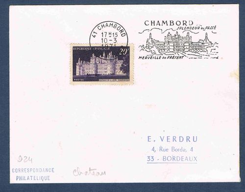 Enveloppe Château Chambord splendeur du passé du présent
