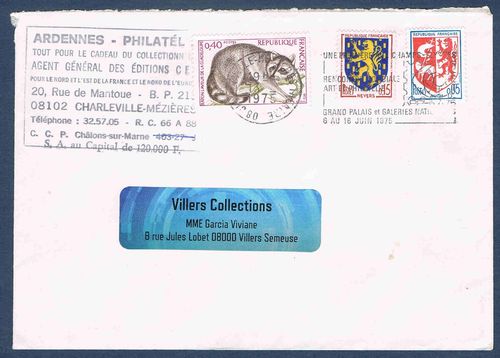 Enveloppe correspondance timbre Raton laveur de la Guadeloupe