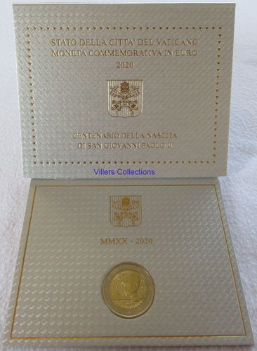 Vatican 2020 pièce de 2 euro commémorative naissance de Saint Jean-Paul II