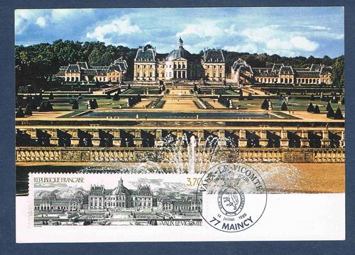 Carte postale Château de Vaux-le-Vicomte 14 Juillet 1989