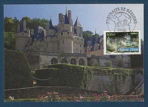 Carte postale 2008 rare Le Château d'Ussé Belle au bois dormant