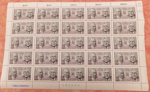 Émission Allemagne feuille complète comprenant 25 timbres