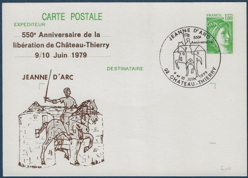 Entier Jeanne D'Arc anniversaire Libération de Château-Thierry