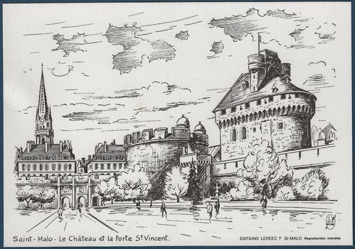Carte postale Saint-Malo le Château Porte St-Vincent
