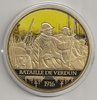 Médaille rare cuivre doré et coloré Bataille de Verdun 1916
