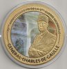 Médaille doré et coloré Générale Charles de Gaulle