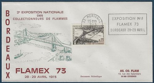 Enveloppe Grand pont de Bordeaux Exposition FLAMEX 73
