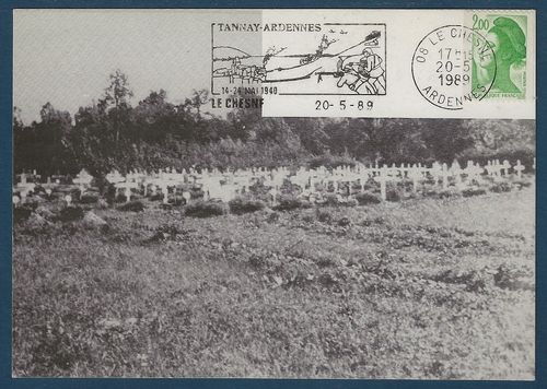 Carte postale cimetière de Mont-Dieu Partie droite Le Chesne