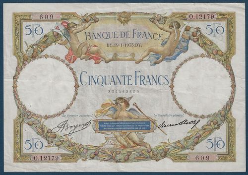 Billet Banque de France très rare 50 Francs Luc Olivier Merson