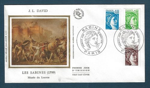Enveloppe FDC 1978 Les Sabines de David légende France