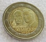 Pièce de 2 euros rare Luxembourg 2020 Naissance Princière