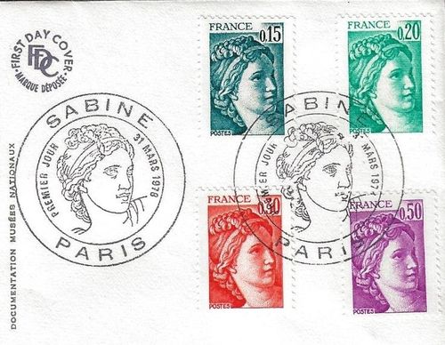 Enveloppe Philatélique Sabine légende France Série 1978
