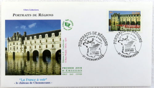 Enveloppe 2003 Château de Chenonceaux Portraits de régions