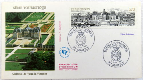 Enveloppe touristique 1989  le Château de Vaux le Vicomte