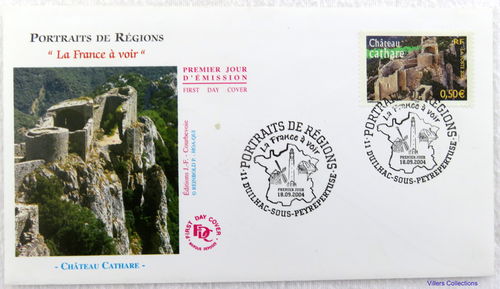 Enveloppe rare 2004 Régions La France à voir Château Cathare