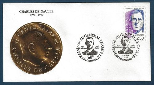 Hommage au Général de Gaulle 59 Cambrai Juin 1990 À saisir