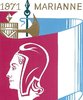 Série deux feuillets CEF Marianne de Béquet profil d'une femme