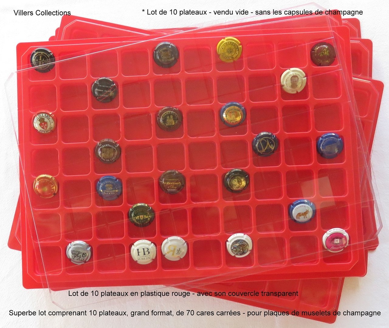 PLATEAUX DE RANGEMENT EN PLASTIQUE POUR CAPSULES 40 CASES RONDES! LOT 10 BOX 