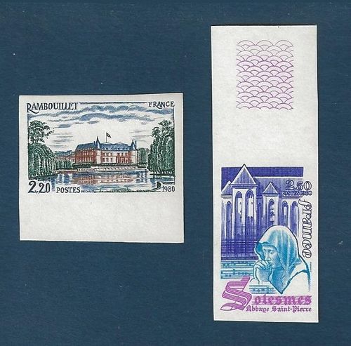 Série touristique timbres non dentelés Château de Rambouillet