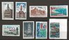 Série huit timbres non dentelés Monuments Château de Val
