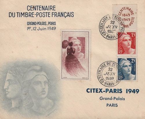Enveloppe philatélique CITEX-PARIS 49 Grand-Palais Vignette