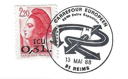 Document philatélique Reims Carrefour Européen Foire Exposition Mai 88