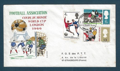 Enveloppe Football Association Coupe du Monde London 1966