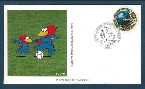 Enveloppe Footix Mascotte Coupe de Football France 98