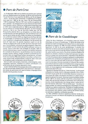 Document philatélique Parcs Nationaux de France Pyrénées Guadeloupe