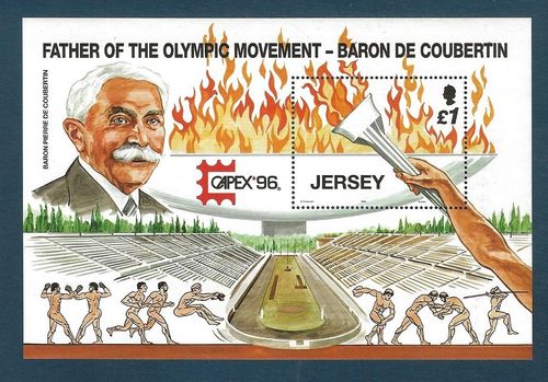 Feuillet Baron Pierre de Coubertin Jeux olympiques Sports
