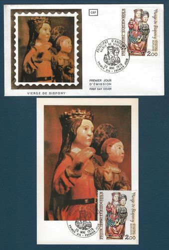 Enveloppe + Carte Andorre Sculpture Vierge de Sispony